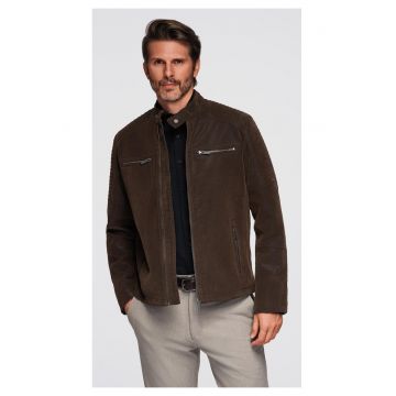 Jacheta de motociclista eleganta  C637 - Maro - Maro