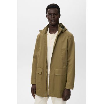 Jacheta din amestec de bumbac cu fermoar - Verde masliniu