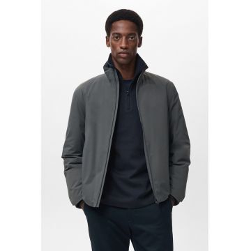 Jacheta matlasata cu guler inalt - Gri inchis