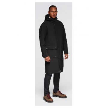 Palton parka cu captuseala din fleece si talie ajustabila  OM-JAPJ-0314 - Negru - Negru