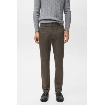 Pantaloni chino cu talie medie - Kaki