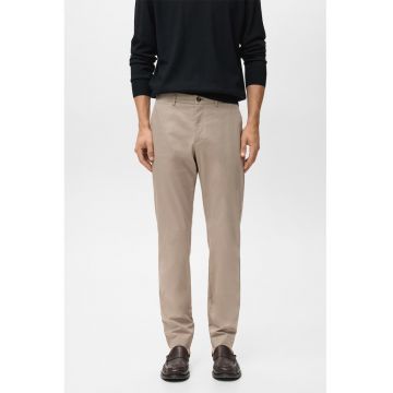 Pantaloni chino cu talie medie - Maro taupe deschis