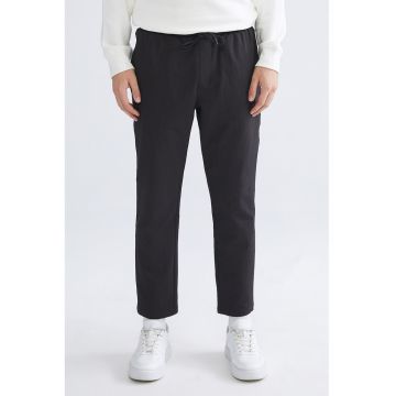 Pantaloni crop cu talie ajustabila - Albastru ultramarin