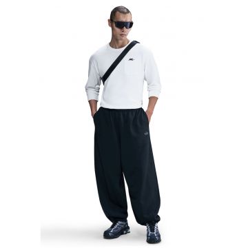 Pantaloni de trening din fleece cu croiala lejera Club - Negru
