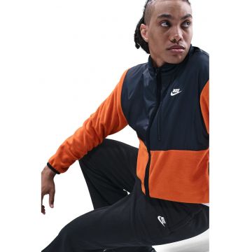 Pantaloni de trening din material fleece cu talie ajustabila Club - Alb/Negru