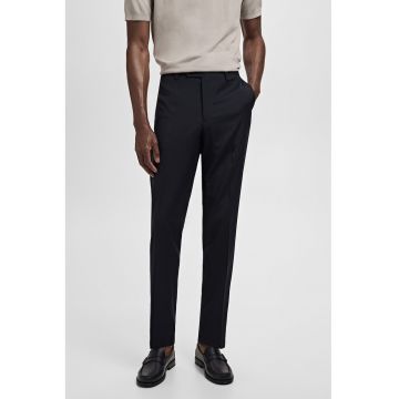 Pantaloni eleganti slim-fit din lana virgina - Albastru ultramarin