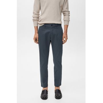 Pantaloni uni regular fit din amestec de bumbac - Gri carbune