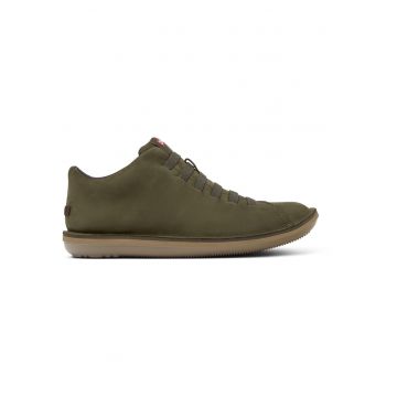 Pantofi sport de piele nabuc Beetle 1353 - Verde inchis