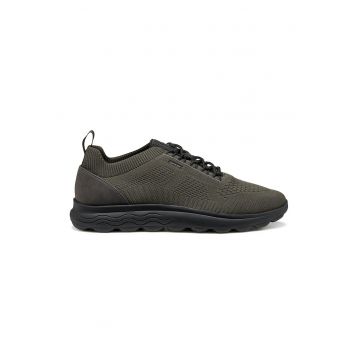 Pantofi sport low cut din material textil - Negru/Kaki