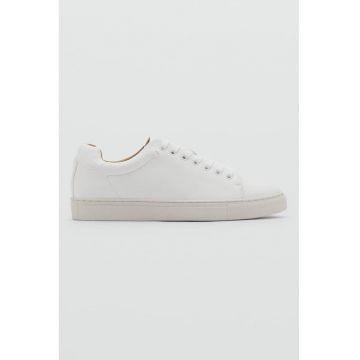 Pantofi sport low-cut din piele ecologica - Alb optic