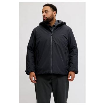 Plus Jacheta de tranzitie - barbati big size - cu gluga si croiala Regular fit - Negru