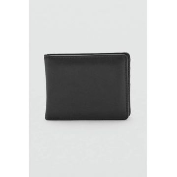 Portofel pliabil de piele ecologica - Negru