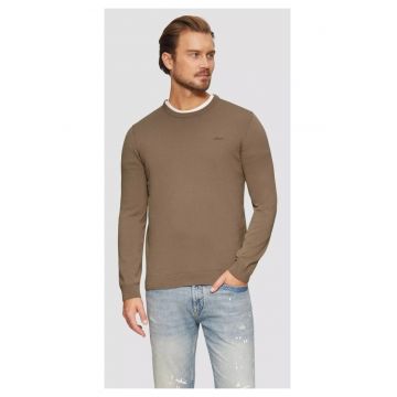 Pulover cu decolteu la baza gatului - Maro