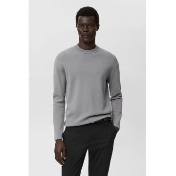 Pulover uni cu decolteu la baza gatului - Gri deschis