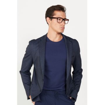 Sacou cu revere decupate - Bleumarin