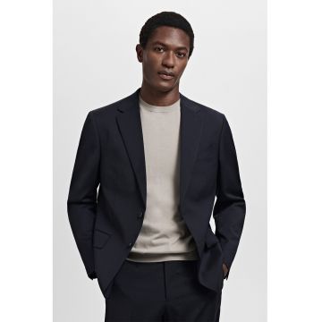 Sacou slim-fit din lana virgina - Albastru ultramarin