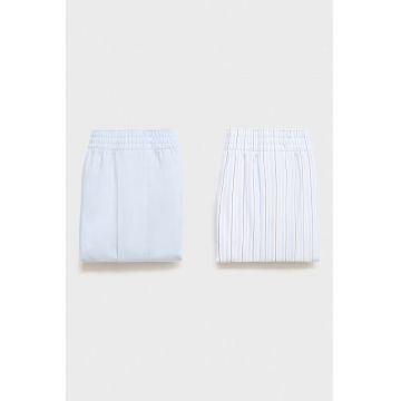 Set de boxeri - 2 perechi - Alb/Albastru azur