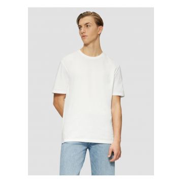 Tricou cu decolteu la baza gatului si model uni