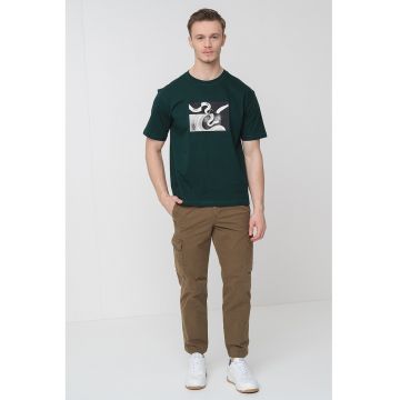 Tricou de bumbac Barragan - Negru - Verde englez -