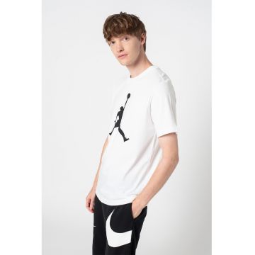 Tricou de bumbac cu imprimeu logo Jordan Jumpman - Negru/Alb optic