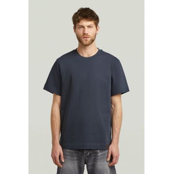 Tricou din bumbac organic cu model uni - Albastru inchis