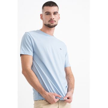 Tricou din bumbac Shield - Albastru azur