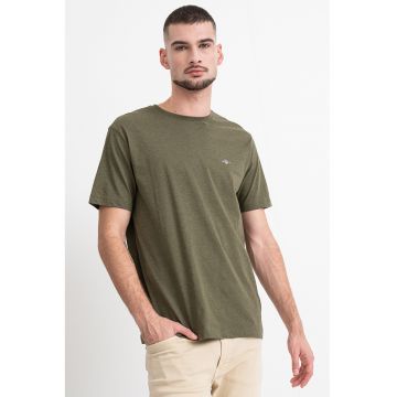 Tricou din bumbac Shield - Kaki inchis