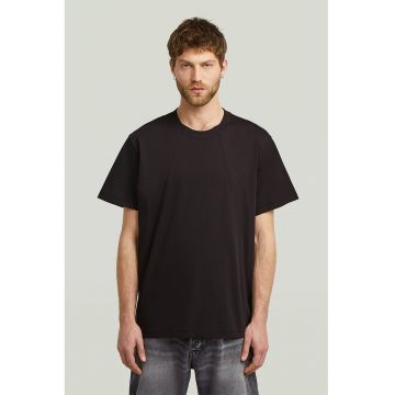 Tricou lejer din bumbac organic cu model uni - Negru stins