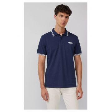 Tricou polo cu imprimeu logo discret - Bleumarin inchis
