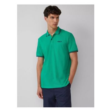 Tricou polo cu imprimeu logo discret - Verde