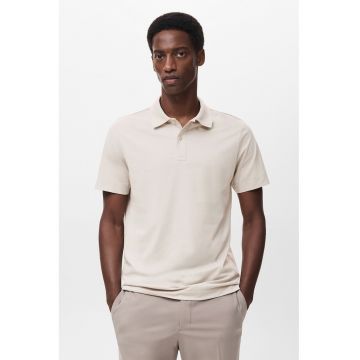 Tricou polo cu model uni - Alb fildes