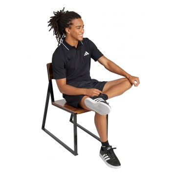 Tricou polo de bumbac - Alb/Negru stins