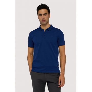 Tricou polo din amestec de bumbac - Bleumarin