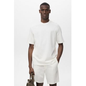 Tricou relaxed fit de bumbac - Alb murdar