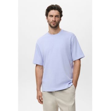 Tricou relaxed fit de bumbac - Albastru pastel