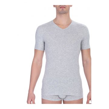 Tricou slim fit cu decolteu in V