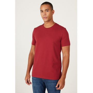 Tricou slim-fit cu model uni