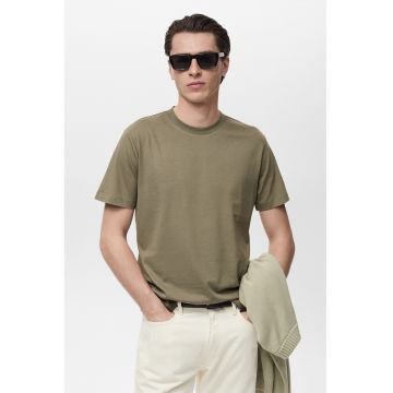 Tricou slim fit de bumbac - Kaki