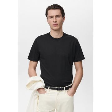 Tricou slim fit de bumbac - Negru