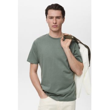 Tricou slim fit de bumbac - Verde feriga
