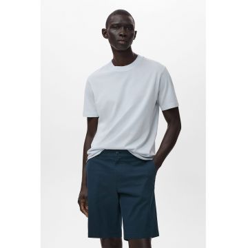 Tricou slim fit din bumbac - Albastru pal