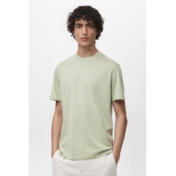 Tricou slim fit din bumbac - Verde pal