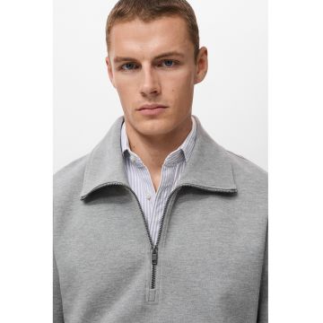 Bluza de trening cu fermoar scurt si model uni - Gri