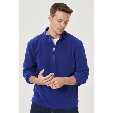 Bluza de trening din fleece cu fenta cu fermoar - Albastru royal