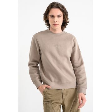 Bluza de trening lunga cu decolteu la baza gatului - Maro taupe