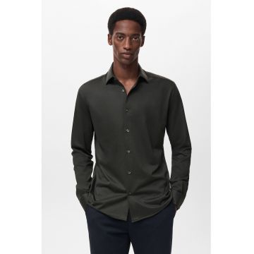 Camasa cu model uni si guler clasic - Gri antracit