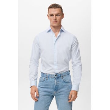 Camasa slim fit cu model in dungi - Alb/Albastru deschis