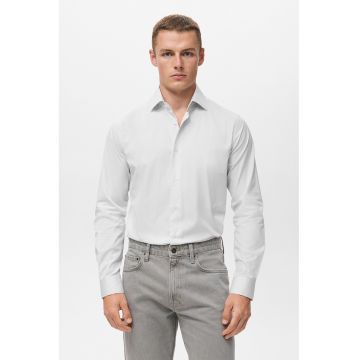Camasa slim fit cu model in dungi - Alb/Gri deschis
