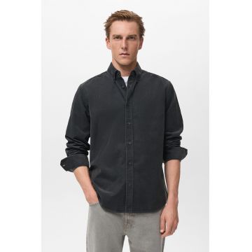 Camasa uni din bumbac - Gri antracit