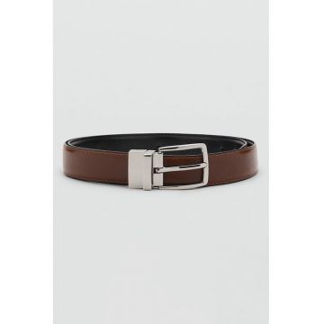 Curea reversibila de piele - Negru/Maro